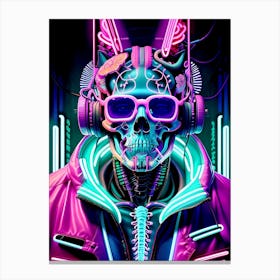 Neon Skull 27 Canvas Print