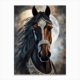 Horse In The Moonlight Canvas Print