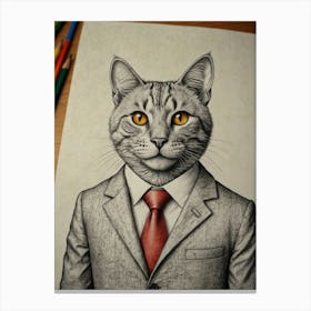 Business Cat 4 Canvas Print