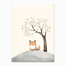 Cute Minimal Fox Illustration 4 Canvas Print