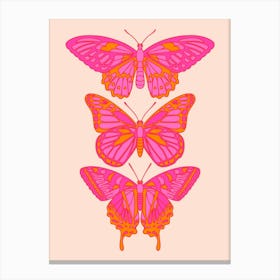 Pink Orange Butterflies Canvas Print
