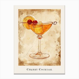 Cherry Cocktail Poster 1 Canvas Print