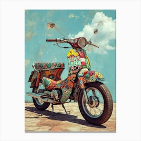 Vintage Colorful Scooter 33 Canvas Print