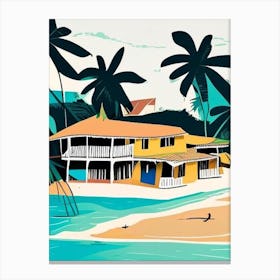 Bocas Del Toro Panama Muted Pastel Tropical Destination Canvas Print