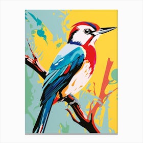 Andy Warhol Style Bird Woodpecker 1 Canvas Print