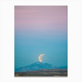 The Super Blue Blood Moon Eclipse California Trona Pinnacles Desert Canvas Print