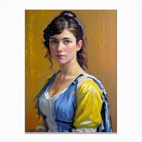 Girl In Yellow Dress Canvas Print