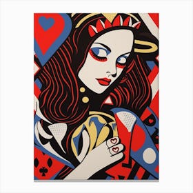 Alice In Wonderland The Queen Of Hearts In The Style Of Roy Lichtenstein 3 Canvas Print