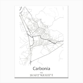 Carbonia,Italy Minimalist Map Toile