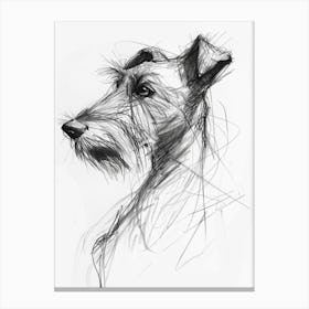 Irish Terrier Dog Charcoal Line 2 Canvas Print
