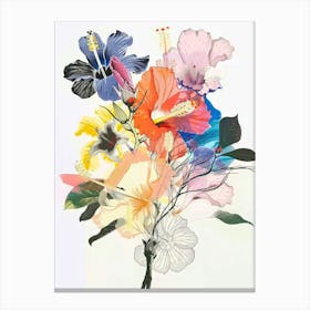 Hibiscus 1 Collage Flower Bouquet Canvas Print