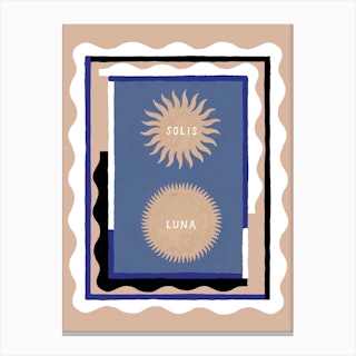 Solis Luna Brown & Blue Canvas Print
