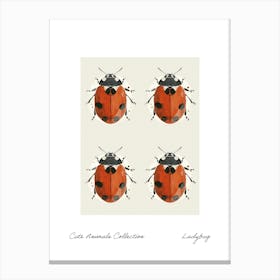 Cute Animals Collection Ladybug 1 Canvas Print