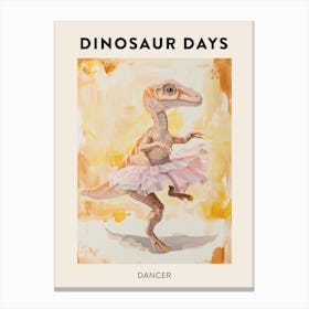 Dancer Dinosaur Poster Canvas Print