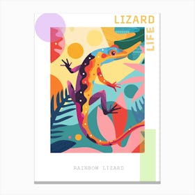 Colourful Rainbow Lizard Modern Abstract Illustration 5 Poster Canvas Print