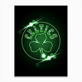 Boston Celtics Neon Canvas Print
