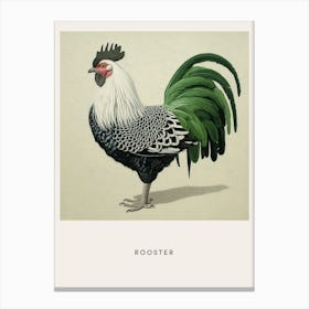 Ohara Koson Inspired Bird Painting Rooster 2 Poster Canvas Print