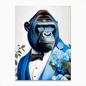 Gorilla In Tuxedo Gorillas Decoupage 2 Canvas Print