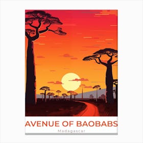 Madagascar Avenue Of Baobabs Travel Canvas Print