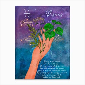 Pisces Healing Herbs Canvas Print