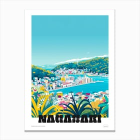 Nagasaki Japan 2 Colourful Travel Poster Canvas Print