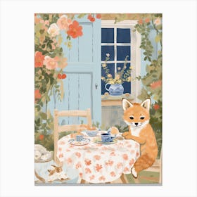 Animals Having Tea   Fox 1 Canvas Print