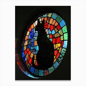 Cat In Stained Glass Window 5 Canvas Print