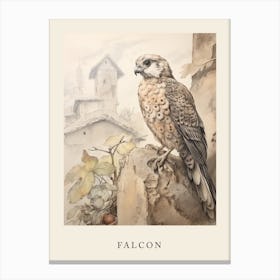 Beatrix Potter Inspired  Animal Watercolour Falcon 4 Canvas Print