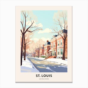 Vintage Winter Travel Poster St Louis Missouri 2 Canvas Print