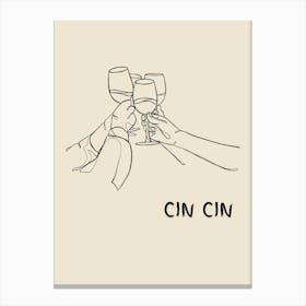 Cin Cin B&W Canvas Print