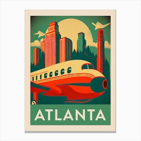 Atlanta Vintage Travel Poster Canvas Print