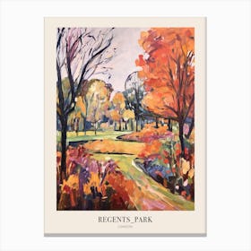 Autumn City Park Painting Regents Park London 2 Poster Canvas Print