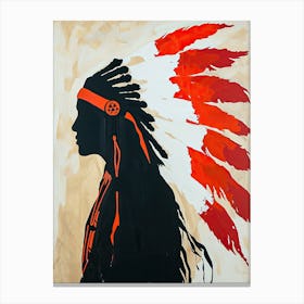 Totem Tales In Minimalism ! Native American Art Canvas Print