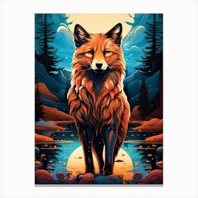 Fox In The Forest 5 Canvas Print