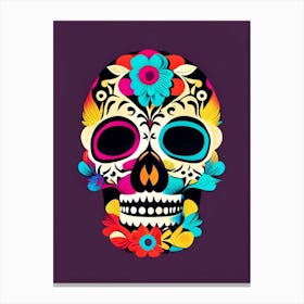 Skull With Pop Art Influences 1 Mexican Canvas Print