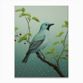 Ohara Koson Inspired Bird Painting Cowbird 1 Canvas Print