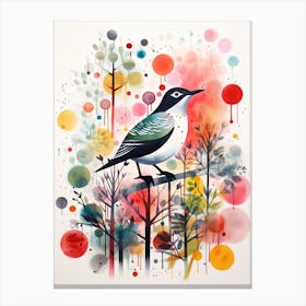 Bird Painting Collage Dipper 4 Canvas Print