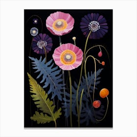 Scabiosa 2 Hilma Af Klint Inspired Flower Illustration Canvas Print