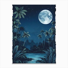 Full Moon In The Jungle 7 Canvas Print