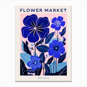 Blue Flower Market Poster Petunia 2 Canvas Print