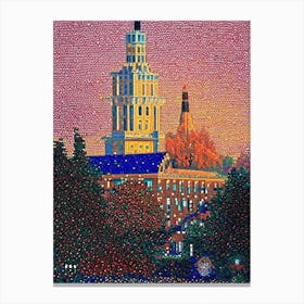 South Bend, City Us  Pointillism Canvas Print