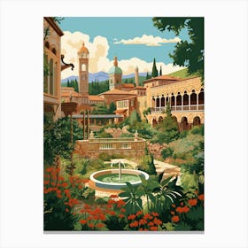 Tivoli Gardens Italy Gardens Illustration 1  Canvas Print