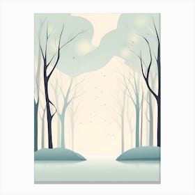 Winter Landscape With Trees Canvas Print