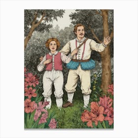 Couple In The Garden Canvas Print