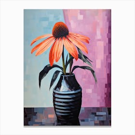 Bouquet Of Purple Coneflower Flowers, Autumn Fall Florals Painting 3 Canvas Print