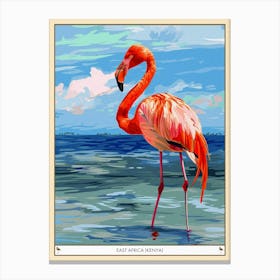 Greater Flamingo East Africa Kenya Tropical Illustration 7 Poster Canvas Print