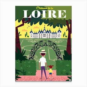 Chateaux De La Loire Poster Green Canvas Print