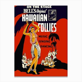 Hawaiian Follies, Dance Of A Topless Woman Canvas Print