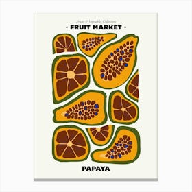 The Fruit Market Papaya Illustration Maximalist Canvas Print