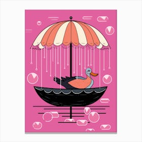 Duck In The Rain 1 Canvas Print